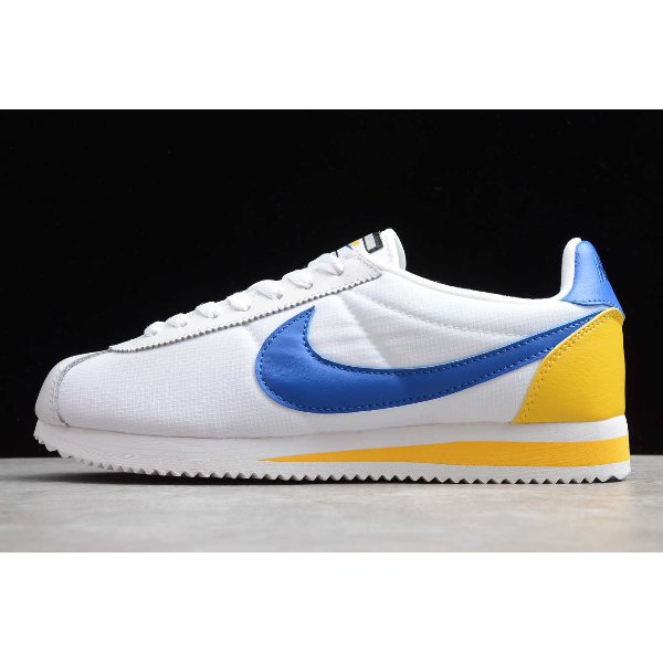 Nike Classic Cortez Leather Beyaz / Kraliyet Mavisi / Sarı Lifestyle Ayakkabı Türkiye - GSFX6J9X